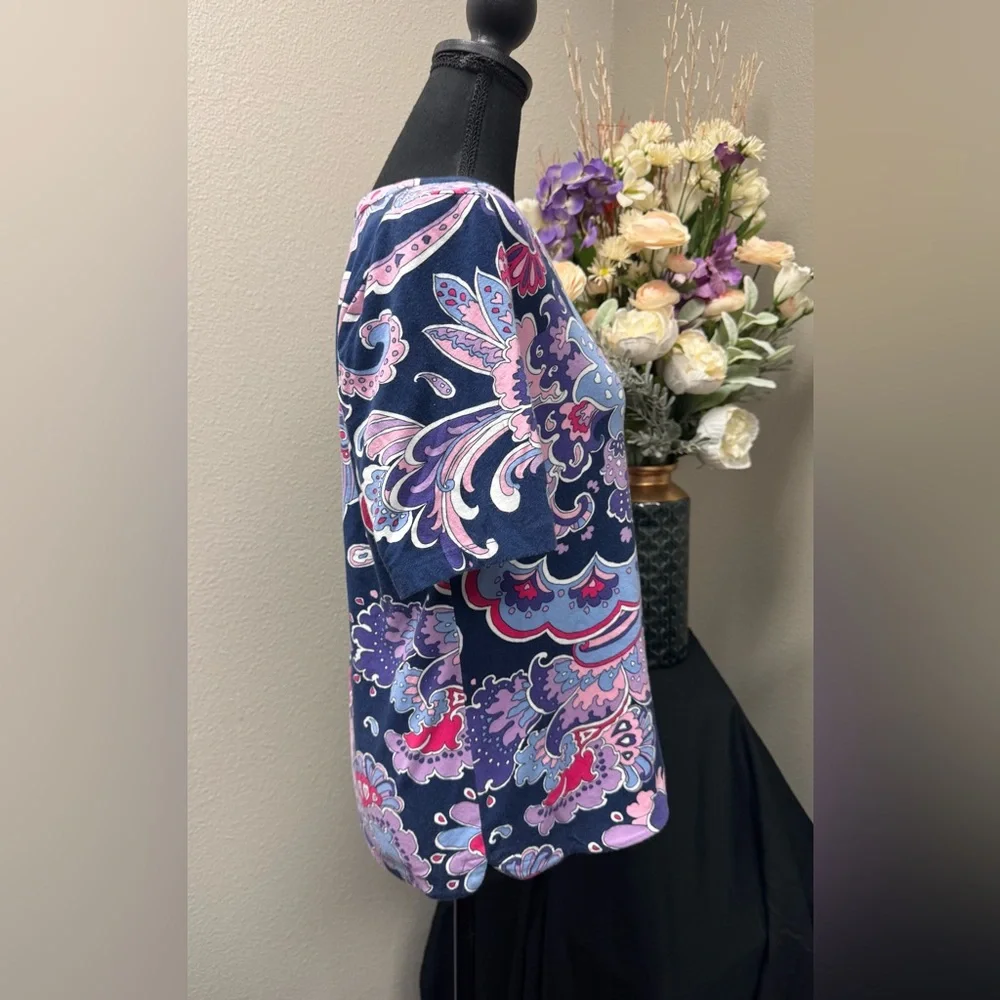 Talbots Paisley Patterned Comfort Versatile Women's Top size Medium - Picture 2 of 9